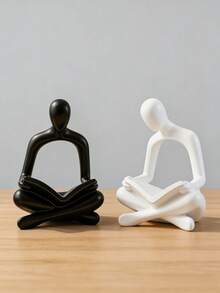 Abstract Reading Thinking Pose Figurine, Elegant Home Decor For Study, Office Desk, Also Great Gift For Christmas, Halloween, Back To School - 1 - View 5