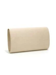 Women's Straw & Velvet Evening Bag With Chain Strap, Suitable For Beach And Formal Parties - Camel - View 4