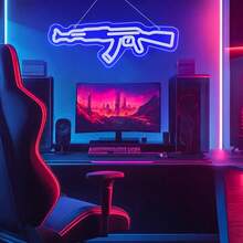 Biển hiệu đèn neon hình AK của LIUYANG Game, đèn neon phòng chơi game, biển hiệu đèn neon sáng tạo chạy bằng USB, trang trí tường cho khu vực chơi game thể thao điện tử, phòng chơi game board và tiệc game, quà tặng Giáng sinh. - Game AK - Xem 3