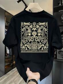 Nueva camiseta de manga corta para mujer de 180g,% algodón - Camiseta casual versátil con estampado de verano para hombre - Camiseta con estampado de verano para parejas - Unisex - Regalo para vacaciones - Negro - Ver 1