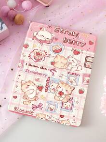 1个可爱草莓猫咪造型平板电脑保护套，兼容iPad 10.2英寸（2021/2020款，第十/九/八代，A16芯片）、11英寸（第十一代，2025款）、Galaxy Tab A8 10.5英寸（2022款），带笔槽，支持自动休眠/唤醒。 - 彩色 - 查看 4