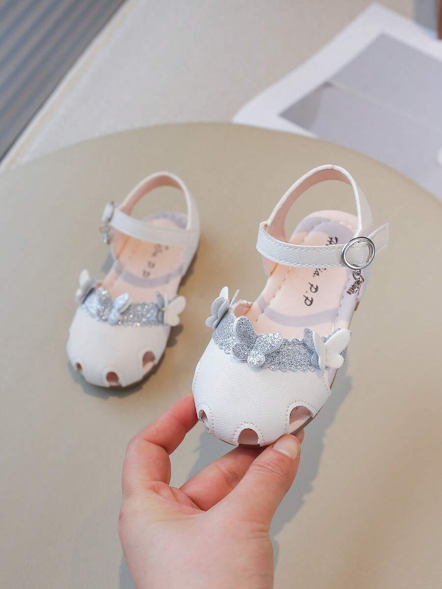 Nuevas sandalias de princesa con lazo dulce, sandalias planas suaves y cómodas para niños pequeños - Beis - Ver 1