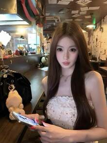 波点荷叶边露脐抹胸上衣，无袖露肩夏季新款女式休闲上衣 白色 - 白色 - 查看 4
