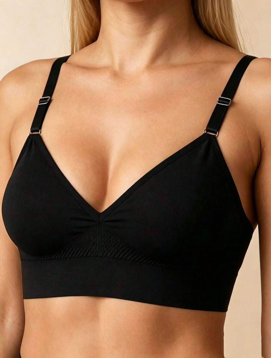 Sutiã Premium Básico Confortável com Bojo Removível Top - Cores Sortida - Multicolorido - Visão 1