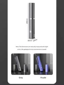 2600mAh 無線直髮夾兼捲髮器，適合細軟髮，迷你 USB 充電式平板夾，3 段溫度設定，鈦金屬面板，50 分鐘續航，旅行尺寸，打造順直髮或柔波浪 - 彩色 - 查看 12