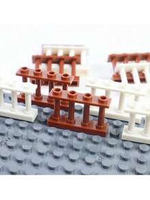20 piezas Conjunto de bloques de construcción de granja y jardín de 1x4x2 píxeles con valla - Juego de escena de animales DIY, Bloques de construcción 15332 - Multicolor - Ver 3