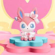 pokemon 1pc Pokémon Eevee Family Blind Box Figure Set, 8 Styles Q Version Sitting Figurines, Sylveon, Umbreon, Leafeon, Glaceon, Vaporeon, Jolteon, Espeon, Flareon, Desktop Ornament Gift, Pokémon Eevee Evolution Series Authentic Q Version Cute Figurines, Car Desktop Ornament Gift For Best Friend, Eevee Family Complete Blind Box Figure Collection - Multicolor - View 4