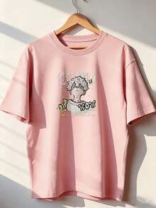 Short-Sleeve T-Shirt With Urban And Anime Style, Fashionable Short-Sleeve T-Shirt For Spring And Summer 2026, Made In Mexico, 180 Grams. Cartoon Print, Couple Design, Suitable For Indoor Or Outdoor Wear. Crew Neck, Unisex, Ideal For Office And Leisure. One-Pack. - PK-P631577SLNDXZGY488 - 查看 1