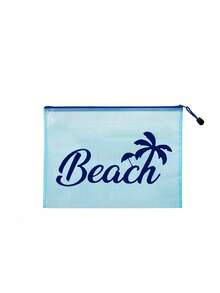 PVC防水海灘包，彩色「Beach」圖案，搭配同款化妝包、盥洗包，女款海灘包，透明托特包，果凍托特包，大容量泳池手提包，郵輪度假必備，海灘包配件，旅行必備，適用於海灘、旅行、購物、戶外活動、工作、學校及日常使用，獨特生日禮物、節日禮物、派對禮物、母親節禮物、度假禮物、婚禮禮物、開學禮物 - 彩色 - 查看 17