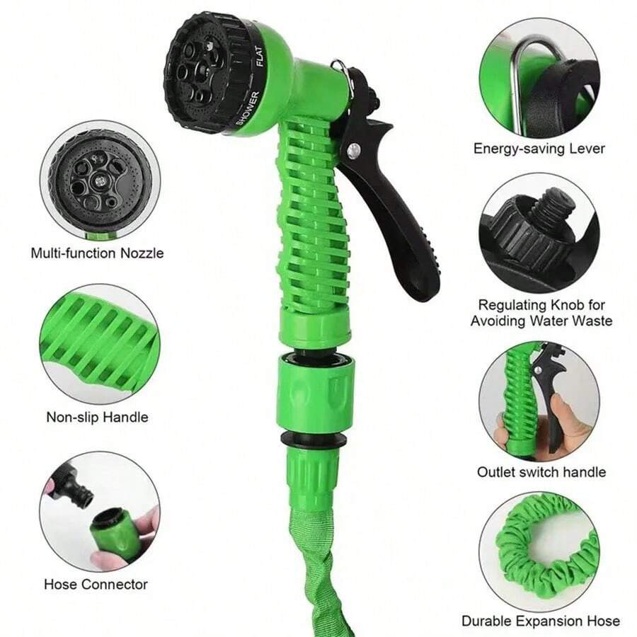 7-Way Adjustable Spray Modes, High-Pressure Garden Hose Nozzle, Threaded Connector/Suitable For Irrigation, Gardening, Car Washing And Yard Cleaning Expandable Hose Spray Gun, Car Washing Gardening Spray Gun, Household Tool, Gardening Spray Gun, Multi-Function Water Gun/Lightweight Ergonomic Grip, Non-Slip Handle,
