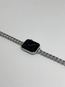 1条全水晶金属表带，兼容38/40/41/42/44/45/46/49毫米表盘，兼容 Ultra/SE/Series 11/10/9/8/7/6/5/4/3/2/1 - 銀色 - 查看 3