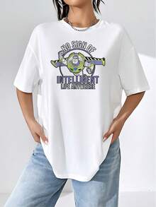 Fun Message With A Brave Astronaut Expressing Cosmic Humor About The Search For Intelligence In The Universe. Ideal For Confident And Cheerful Women. Comfortable Casual Women's T-Shirt For Everyday Wear. - White - View 1