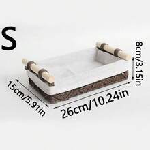 1件/2件組 手工水葫蘆編織籃，鄉村風內襯浴室收納桶，附木製提把，多功能裝飾收納籃，適用於衛生紙、化妝品、雜物，適合浴室、臥室、梳妝台、檯面與衣櫥 - 棕色 - 查看 11