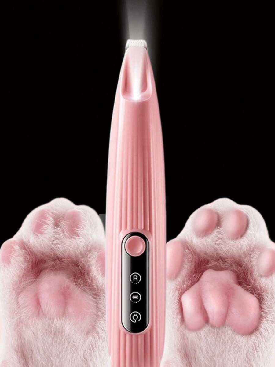 Recortadora de pelo para mascotas USB, afeitadora eléctrica, removedor de pelo de patas de gato y perro, puede recortar las patas, orejas, ojos y el pelo circundante, adecuado para el aseo diario de mascotas, recortadora de pelo de mascota silenciosa - recargable por USB, impermeable, herramienta de aseo para gatos y perros, recortadora eléctrica de bajo ruido, recortadora de pelo de perro, silenciosa, recortadora de pelo de perro con luz LED, afeitadora de patas impermeable, recortadora recargable por USB, para perros, amoladora de uñas profesional
