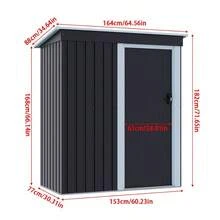 Outdoor Metal Removable Storage Shed Garden Storage Shed With Lockable Door For Firewood Garbage Can Tools Lawnmower Bike Shed Waterproof Log Store For Backyard Patio Rust-Resistant Not Include Foundation 164cm W X 77cm D X 182cm H - A - View 4