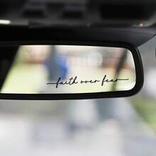 La fe es talla grande fuerte que el miedo. Adecuado para el espejo retrovisor del coche, botella de agua, espejo, pegatina de decoración interior del coche, accesorios para coche, pegatina para el espejo retrovisor del coche - A - Ver 4