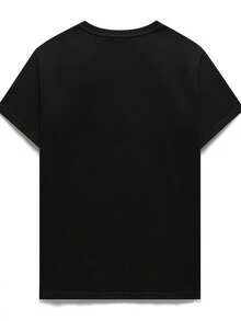 Elegante Camiseta Diaria para Revelación de Género "Tía" - Diseño divertido "Guardián del Género", letras coloridas, negra, lavable, adecuada para fiestas de revelación de género o uso diario, camiseta de moda chic de 180g. - Negro - Ver 4