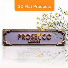 Biển hiệu phẳng 2D - Phong cách cổ điển, chữ "Prosecco Lounge", kích thước 10x40cm (3.9x15.7 inch) - Lý tưởng để trang trí nhà cửa, phòng tắm, nhà bếp, văn phòng hoặc quán cà phê, cũng là một lựa chọn quà tặng tuyệt vời. - A - Xem 3