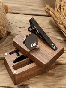 1 Pair Stainless Steel Round Cufflinks, Groomsmen Gift, Personalized Cufflinks For Bride, Groom, Parents, Available In Silver, Gold And Black, Customizable, Suitable For Mother's Day And Other Occasions. Engraved Cufflinks, Stainless Steel, Wedding Gift, Customized Product. - Multicolor - View 8
