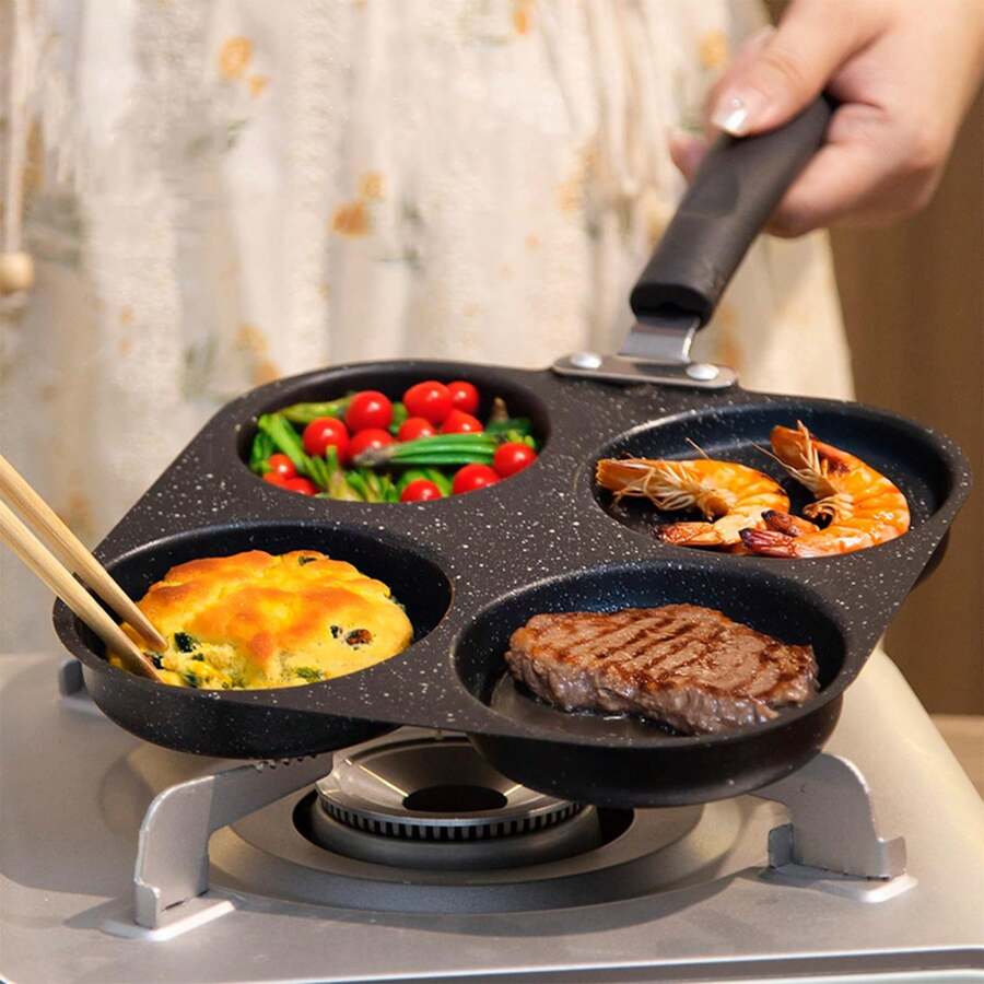 Ckened圓形四孔、圓形三孔與雙心形圓心形煎鍋可選，適用於烹飪雞蛋、漢堡、歐姆蛋、鬆餅和三明治等食物，可於瓦斯爐與電磁爐上使用