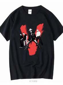 Women's Shirts 2026 Y2K U2 T Shirt Australia Vertigo Tour Post Punk Band Men's Women Medium Long Or Short Sleeves Vintage Washed Fashion Stylish - 黑色 - 查看 1