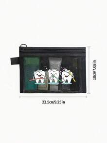夏季海灘網袋 3款可愛牙齒印花，多功能旅行盥洗包、日常護膚包、化妝收納包、度假泳衣收納袋、宿舍用品，適用於假期浴室、學校、臥室、飯店、派對使用，完美生日禮物、旅行紀念品、畢業禮物、教師節禮物、開學禮物 - 彩色 - 查看 12