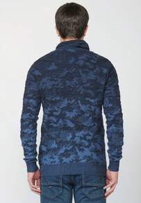 Koroshi Moletons e blusas de moletom masculinas para atividades ao ar livre - Azul - Ver 3