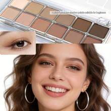 12-Color Eyeshadow Palette - Matte, Shimmer & Metallic Finishes In Soft Browns, Greys, Beiges - Long-Lasting Everyday & Evening Makeup Looks - Professional Palette For Beginners & Pros - Ideal Gift For Makeup Lovers, Makeup Eyeshadow Palette - 彩色 - 查看 3