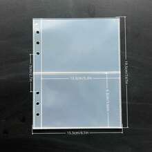 Sổ đựng sticker/ảnh 6 vòng A5 trong suốt có khóa bấm, bìa PVC, thích hợp làm sổ đựng ảnh/ảnh kỷ niệm, đồ dùng học tập và văn phòng phẩm. - A5 - Xem 5