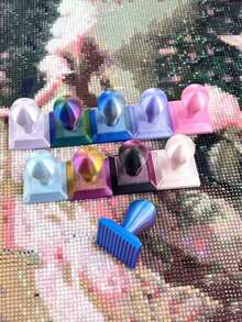3pcs/Set 3D Printed Diamond Painting Roller And Detachable Ergonomic Diamond Brush, Labor-Saving Diamond Dot Painting Machine, Multi-Color Square And Round Diamond Tools, Diamond Painting Cross Stitch Handcraft Material Set - A - View 5