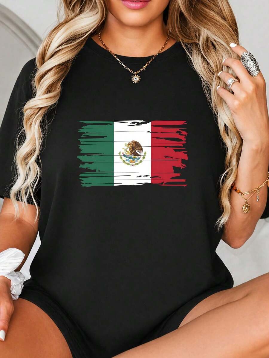 Impresión gráfica Fl-ag de México angustiado, Emblema de Águila y Cacto Auténtico, Franjas Verticales Verdes Blancas Rojas, Estilo de Arte Grunge Vintage, Muro Patriótico De.jpgRegalos personalizados: Camisetas para mujer con estilos modernos, hippies, casuales y minimalistas. Ropa masculina personalizada única, armarios cápsula, ropa básica/urbana para hombre. Regalos ideales para novios, familiares y amigos, adecuados para cumpleaños, vacaciones, colegio/competiciones, deportes/escalada, etc., también adecuados para la moda de otoño y actividades urbanas. Verano negro.