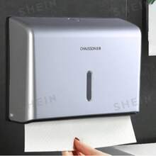 1个壁挂式商用纸巾盒，透明塑料餐巾纸架，适用于浴室、酒店，防水半透明 - 銀色 - 查看 1