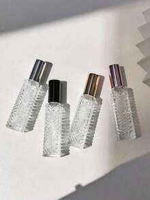 1, 2 Or 4pcs 0.41oz Aluminum Spray Head Glass Bottle, Diamond Pattern Mini Spray Bottle For Perfume Decanting - Multicolor - View 4