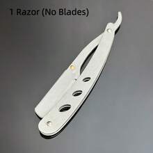 Set Of Men'S Straight Razors With Folding Design For Shaving And Hair Removal, Complete With Blades - Black - View 14