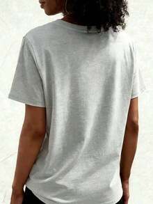 Women's Mental Health Awareness Graphic T-Shirt - Casual Short Sleeve Cotton Tee With Positive Affirmations Print, Sizes S-3XL - 淺灰色 - 查看 2