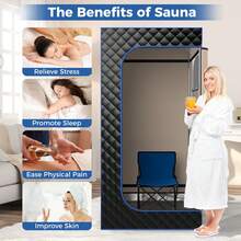 GOFLAME Single Person Steam Sauna Full Body Sauna Tent With Remote Control Foot Massager And Foldable Chair - UK Plug(220-240V) - View 2