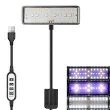 Đèn LED USB cho bể cá, điều chỉnh độ sáng và cường độ ánh sáng, hẹn giờ, xoay 360°, quang phổ đầy đủ cho sự phát triển của cây thủy sinh. - Xem 1