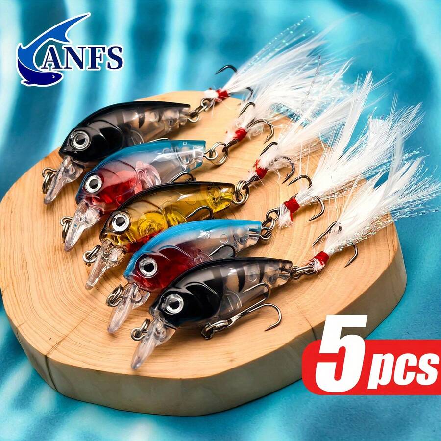 5件套迷你钓鱼饵套装 - 优质人工饵料，提升上鱼率 - 彩色 - 查看 1