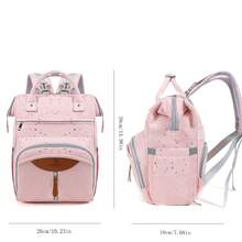 Large Capacity Multi-Pocket Diaper Bag Backpack Designed For Moms, With Dry-Wet Separation Function, Lightweight & Soft Mommy Bag, Featuring Front/Back/Side/Zipper/Mesh Pockets For Storing Newborn Essentials, Pink Star Pattern, Suitable For Stroller, Maternity Hospital Bag - Multicolor - View 3