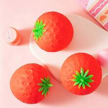 1pc Viral Oversized Strawberry Squeeze Toy, Slow Rebound Stress Relief Toy, Realistic Flour Texture Fruit Shape, Adult Stress Relief Gift - Multicolor - View 4