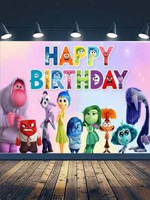 Disney 这款迪士尼生日快乐背景横幅，以喜悦、悲伤、愤怒等各种情绪为主题，采用涤纶面料制成，是派对装饰的理想之选，旨在将莱莉的情感魔法带到您的派对中。横幅采用耐用轻便的涤纶面料，抗皱、不褪色且易于悬挂，是生日拍照和甜点桌背景的完美之选。 - 背景 - 查看 7