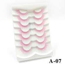 7 Pairs Colored Lashes White Color Eyelashes Russian Strip Lashes With Color Wispy Faux Mink Lashes Fluffy Long False Eyelashes Colored Eye Lashes Reusable Color Lashes Strips - Multicolor - View 16