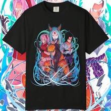 Unisex T-shirt i ren bomull,  Team Heroes Anime T-shirt, Japansk Manga Grafik T-shirt, Unisex Streetwear Outfit Lover Gift, sommar-t-shirt, sommaroutfit för kvinnor, sommaroutfit för män, dam-t-shirt, Kreativ Design, Utomhuslek, Cool Stil, Rolig Design, Söt Stil, Sommaroutfit - Svart - Visa 5
