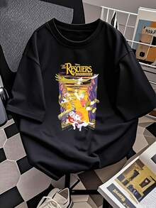 Colorful Graphic Featuring Brave Characters Flying On An Eagle Rescuing Friends In An Australian Landscape Full Of Adventure And Hope. Comfortable Casual Women's T-Shirt For Everyday Wear. - Black - View 2