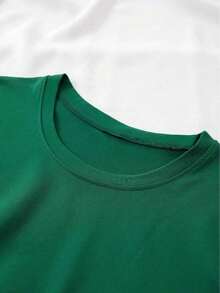 1 pieza |   1 Playera para Mujer 100% Algodón Transpirable | Camiseta Casual de Manga Corta Rosa Brillante para Mujeres - Top de Cuello Redondo de Poliéster Suave con Estampado Geométrico de Rodajas y Hojas de Naranja Vibrante, Lavable a Máquina para Atuendo Casual de Primavera Verano, Camiseta con Estampado de Frutas, Tela para Todas las Estaciones, - Ideal para el Verano100%cotton - Verde - Ver 4