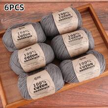 QJH Bộ 6 cuộn len chất lượng cao, mềm mại và ấm áp, bộ len tự đan, thích hợp cho mọi dự án thủ công móc và đan, tự đan áo len, mũ, khăn quàng cổ, khăn choàng. - Bộ sợi bông - Xem 27