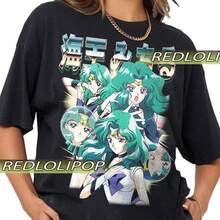 Kaos Vintage Neptune Anime T1EE RZ220g Kaos Katun Serbaguna - Unisex - Untuk Segala Aktivitas Cocok untuk semua orang, baik wanita maupun pria Kain berkualitas tinggi dan tahan lama cocok untuk semua ukuran, lembut saat disentuh tetapi tahan lama Bernapas Atasan untuk wanita, pakaian musim gugur untuk wanita, pakaian liburan wanita, kostum Paskah, Hari St. Patrick - Negro - Ver 1