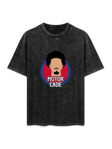 Motor Cade Cunningham T-Shirt, Custom Graphic Tee, Anime Merchandise, Anime Figures, Men's Plus Size T-Shirts, Printed T-Shirts, Men's And Women's Clothing, Unisex, Loose Fit, Casual, Washed, Black, Vintage. - 黑色 - 查看 3