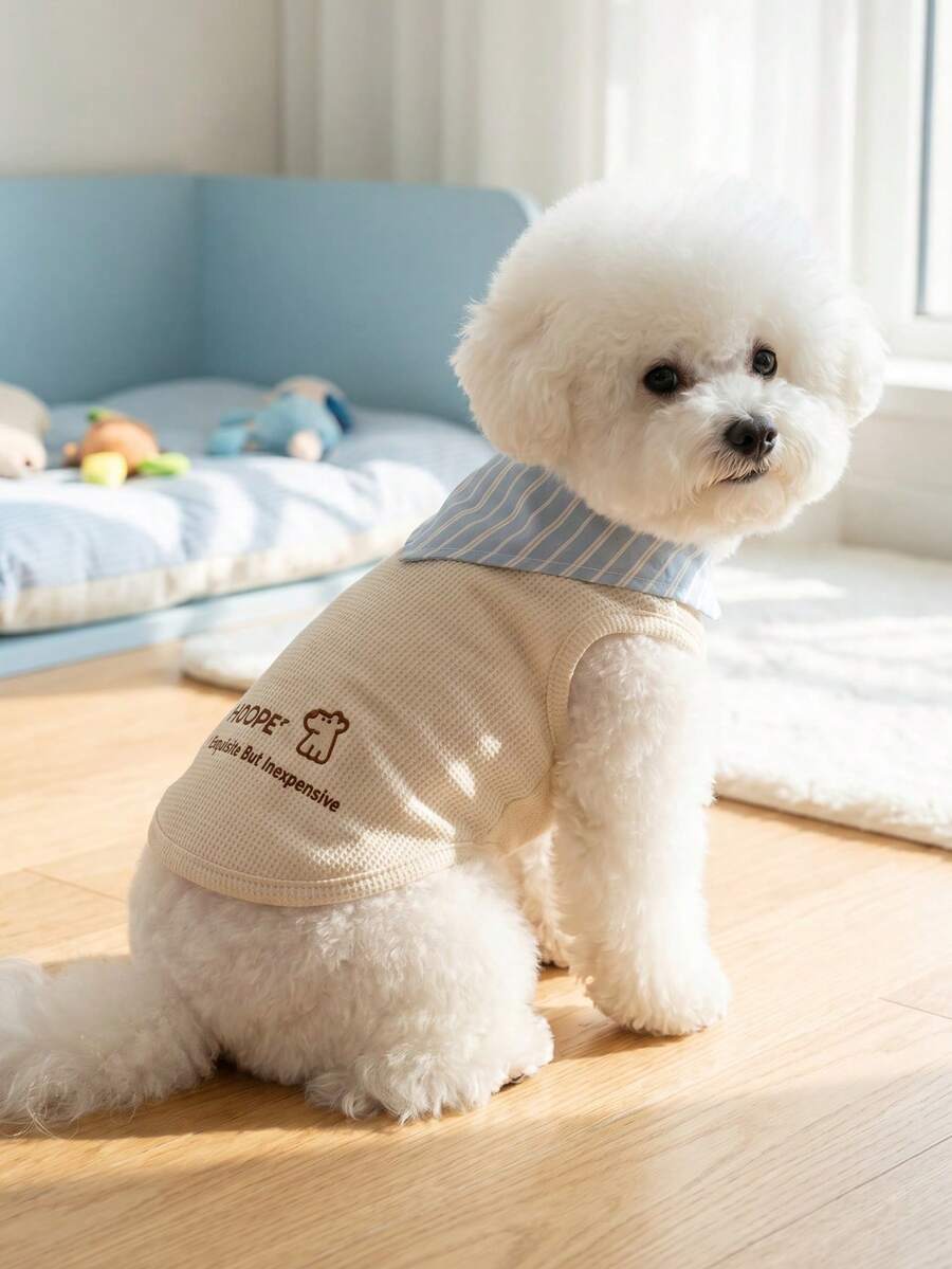 轻便透气网眼背心式狗狗衣服，适合贵宾犬、比熊犬、梗犬等夏季穿着 - 彩色 - 查看 1