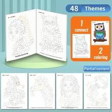 48-Themes Dot To Dot Activity Book For Kids, 2-In-1 Connecting & Coloring With Encyclopedia Knowledge, Great For Improving Concentration And Fine Motor Skills, Interactive Learning & Number Tracing, Birthday Party Favor Supplies - Multicolor - View 10